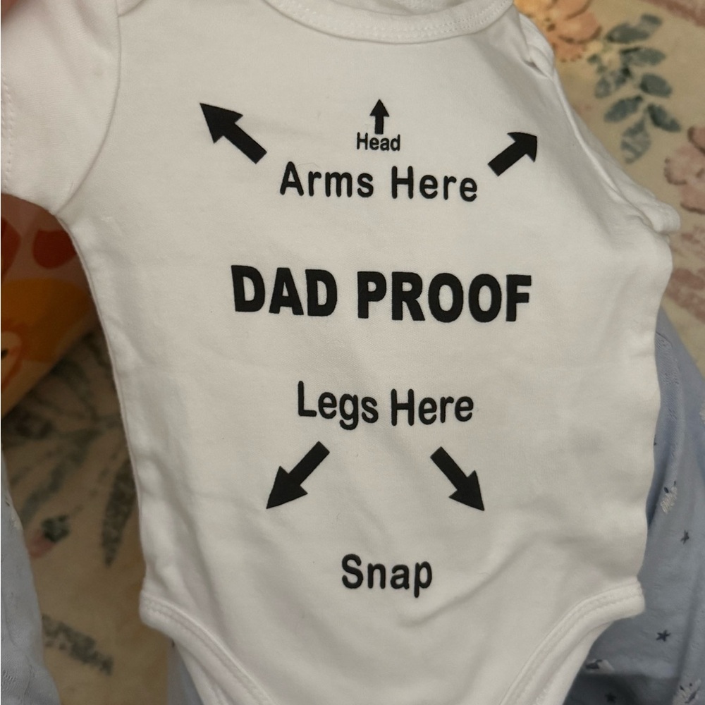 White Funny Dad Proof Baby Onesie